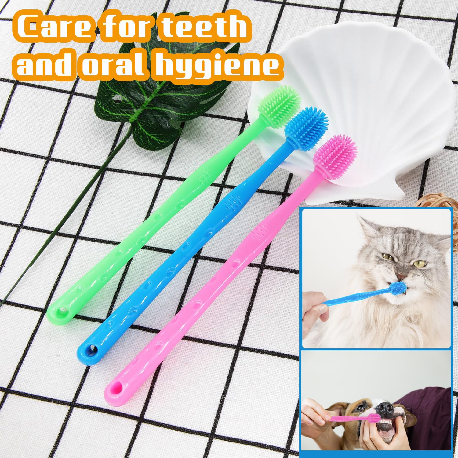 PenVinoo Dog Toothbrush Cat Toothbrush Dog Soft Toothbrush Finger Toothbrush pet Toothbrush Small to Large Dogs & Large Cats