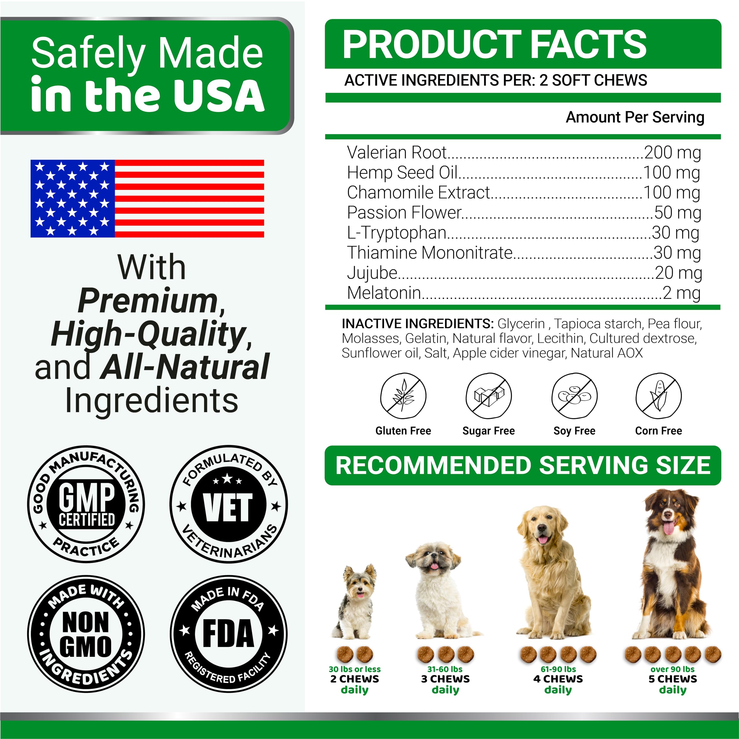 YUMA'S Hemp Calming Chews for Dogs - Advanced Dog Calming Treats - Dog Calming Chews - 170 Chews - Anxiety Relief Treats - Separation Aid, Barking, Stress Relief, Thunderstorms - Melatonin - Hemp Oil