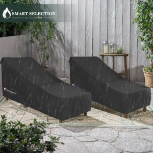 ULTCOVER Smart Selection Chaise Lounge Cover 2 Pack Waterproof & UV Protectionfor Outdoor Pool Lounge Chair up to 66L x 24W inches