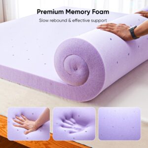 Marsail 2-inch Twin XL Memory Foam Mattress Topper with Lavender Scent, Gel Infused Cooling Mattress Topper, Soft Mattress Topper for Sleeper Sofa, RV, Camper, CertiPUR-US Certified