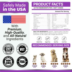 Dog Multivitamin Chewable with Glucosamine - Dog Vitamins and Supplements - 170 Treats - Senior & Puppy Multivitamin for Dogs - Hip & Joint Support - Immune Health, Skin, Heart, Digestion, Probiotics