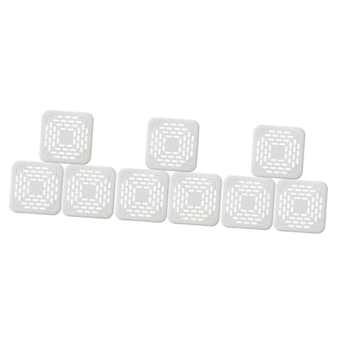 Gadpiparty 9 Pcs Bathtub Strainer Tub Stopper Shower Kitchen Sink Strainer Sink Drainage Filter Silicone Drain Covers Bath Tub Drain Square Stickers White Hair Kitchen Supplies