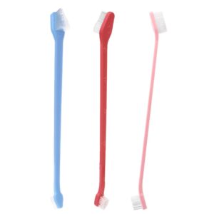 Double-Headed Dog Toothbrush Multi-Purpose Pet Toothbrush Household Pet Care Supplies for Pet Dog for Cat Pet Toothbrush Comfortable Toothbrush for Pets Easy Cleaning Tooths