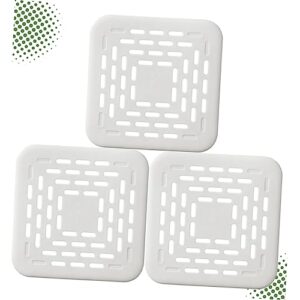 Gadpiparty 9 Pcs Bathtub Strainer Tub Stopper Shower Kitchen Sink Strainer Sink Drainage Filter Silicone Drain Covers Bath Tub Drain Square Stickers White Hair Kitchen Supplies