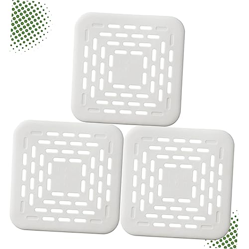 Gadpiparty 9 Pcs Bathtub Strainer Tub Stopper Shower Kitchen Sink Strainer Sink Drainage Filter Silicone Drain Covers Bath Tub Drain Square Stickers White Hair Kitchen Supplies