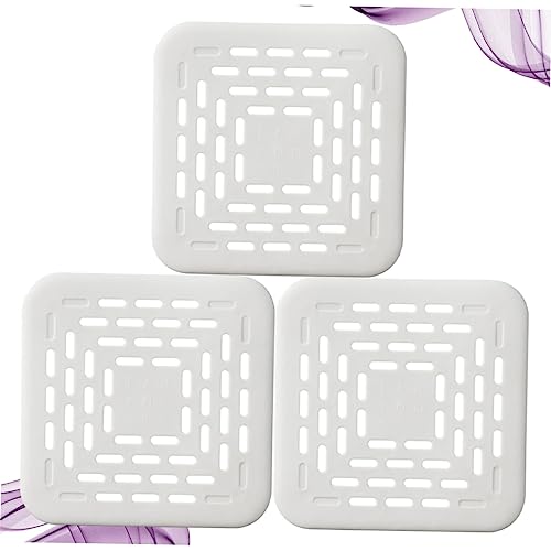 Gadpiparty 9 Pcs Bathtub Strainer Tub Stopper Shower Kitchen Sink Strainer Sink Drainage Filter Silicone Drain Covers Bath Tub Drain Square Stickers White Hair Kitchen Supplies