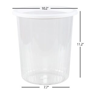 Julyeen 4 Packs Round Plastic Trash Can, 2.5 Gallon Clear Wastebasket Basket Bin for Bathroom, Bedroom, Kitchen