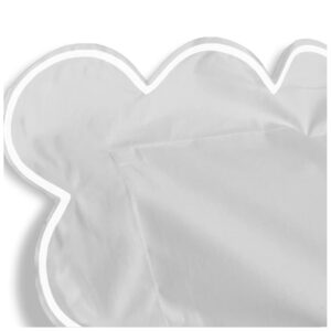 Scalloped Trim Duvet Cover & Shams 100% Cotton Sateen 400 Thread Count (Cal-KingKing, White Scalloped)