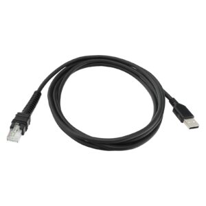 CARPSDZY CBA-U46-S07ZAR Shielded USB Cable for Zebra Symbol DS3608 DS3678 DS8108 DS8178 LI3608 LI3678 DS3600-KD Handheld Barcode Scanner, USB-A Connector, 7ft (2 m) Straight, BC 1.2, DC 5V