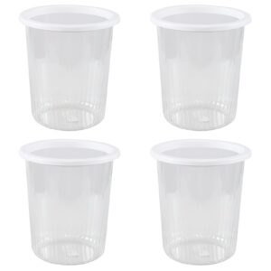 Julyeen 4 Packs Round Plastic Trash Can, 2.5 Gallon Clear Wastebasket Basket Bin for Bathroom, Bedroom, Kitchen