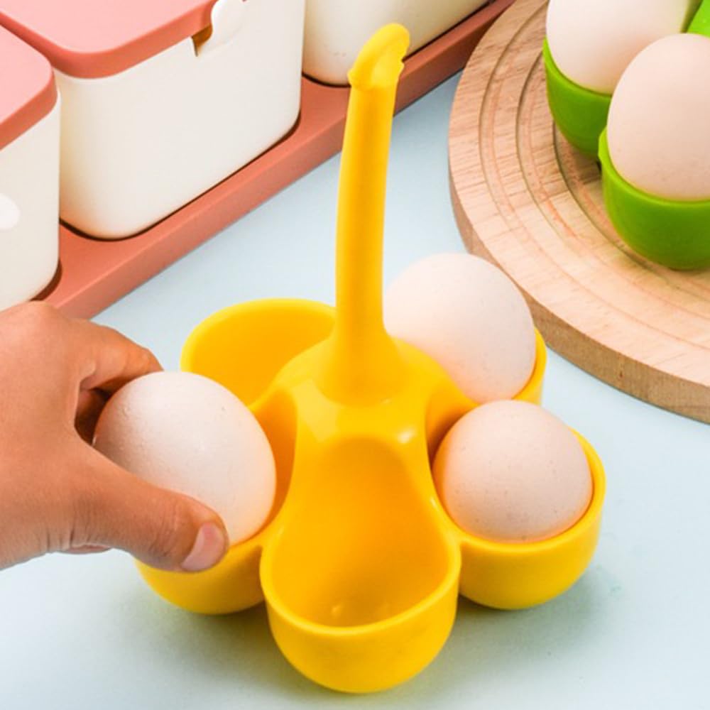 Poached Egg Storage and Egg Carton 3-in-1 Egg Cooker for Soft-boiled or Poached Eggs Holds up to 5 Eggs for Easy Cooking and Refrigerator Storage