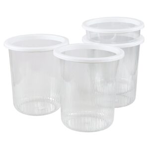 julyeen 4 packs round plastic trash can, 2.5 gallon clear wastebasket basket bin for bathroom, bedroom, kitchen