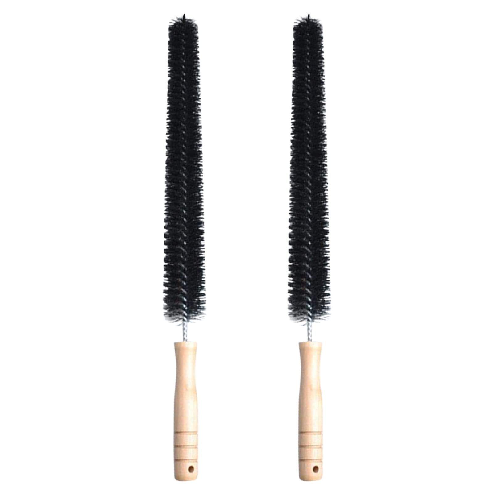 2pcs Radiator Brush, 40cm Long Reach Radiator Brush with Wooden Handle, Flexible Nylon Radiator Cleaner Brush with Hanging Hook Loop for Dryer Lint Brush Vent Cleaner