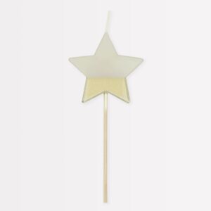 meri meri gold dipped star birthday candles for cake (pack of 1), 5.2" tall, unscented meri meri candles, gold birthday candles