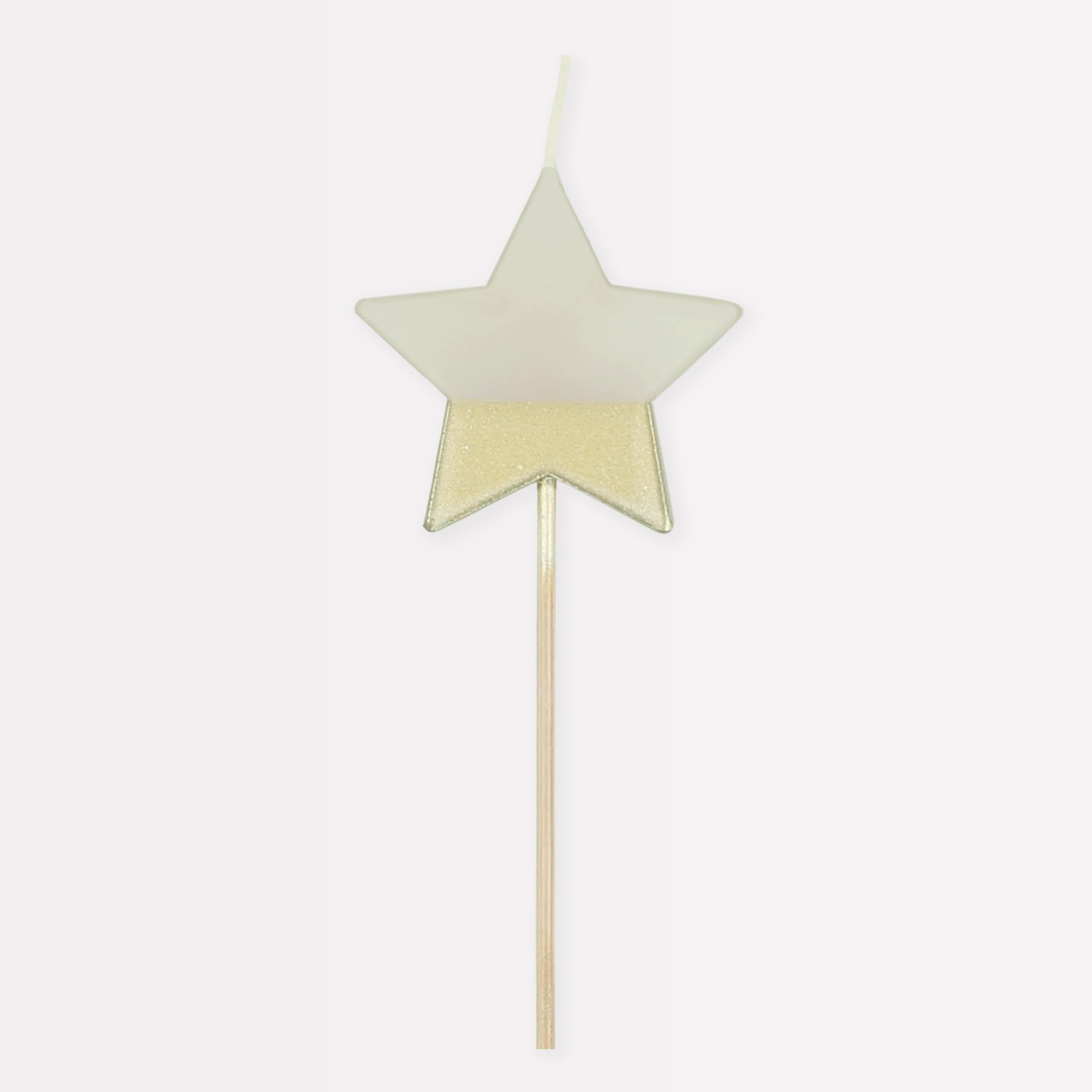 Meri Meri Gold Dipped Star Birthday Candles for Cake (Pack of 1), 5.2" Tall, Unscented Meri Meri Candles, Gold Birthday Candles