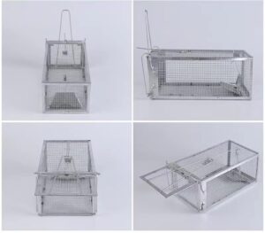 generic huiygc rat trap, chipmunk rodent trap working for indoor and outdoor to catch small animal - mouse voles hamsters humane cage trap-n (2), silver