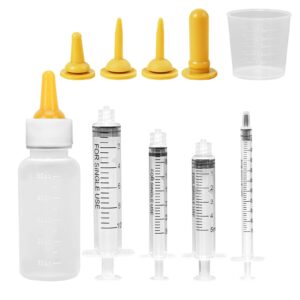 sobirdos pet nursing bottle,puppy bottles for nursing,miracle nipple,kitten nursing bottle,mini pet feeding bottle and syringes with nipples for newborn rabbits, for feeding small animals(5pcs)