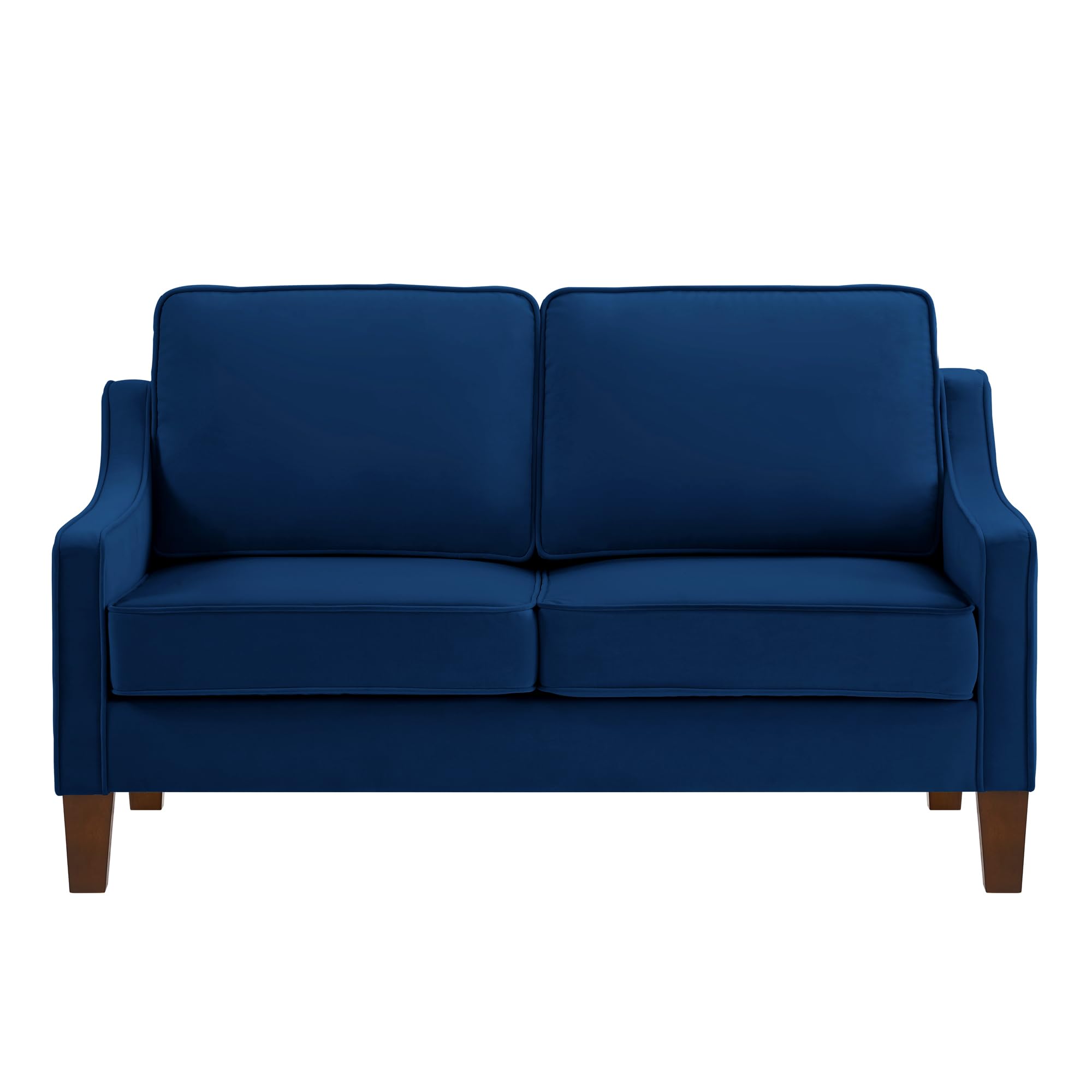 RENDGO Modern 52" Sofa, Comfy Sofa Couch with Extra Deep Seats,Upholstered Velvet 2-seat Sofa with Removable Cushions for Livingrooom Bedroom,Navy