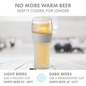 Frozen Beer Glasses - Unbreakable Acrylic Freezable Mugs Pint Freeze Chiller, Birthday Gifts for Him, Men, Dad, Guys, Anniversary, 2 Set, Cooling Cups 12oz Tritan Plastic, Double Wall Insulated Gift