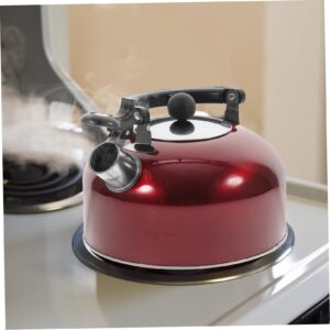 PRETYZOOM Whistling Buzzing Kettle Japanese Tea Kettle Stovetop Teapot Japanese Hemispherical Stove Teapots Espresso Machines Metal Large Teapot Red Classic Stainless Steel Blooming