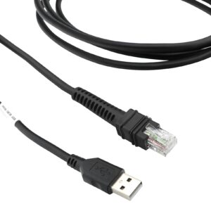 CARPSDZY CBA-U46-S07ZAR Shielded USB Cable for Zebra Symbol DS3608 DS3678 DS8108 DS8178 LI3608 LI3678 DS3600-KD Handheld Barcode Scanner, USB-A Connector, 7ft (2 m) Straight, BC 1.2, DC 5V