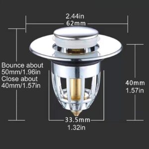 Pop-up Drain Filter Bathroom Shower Sink Filter Plug Wash Basin Hair Sink Strainer Kitchen Bathtub Stopper