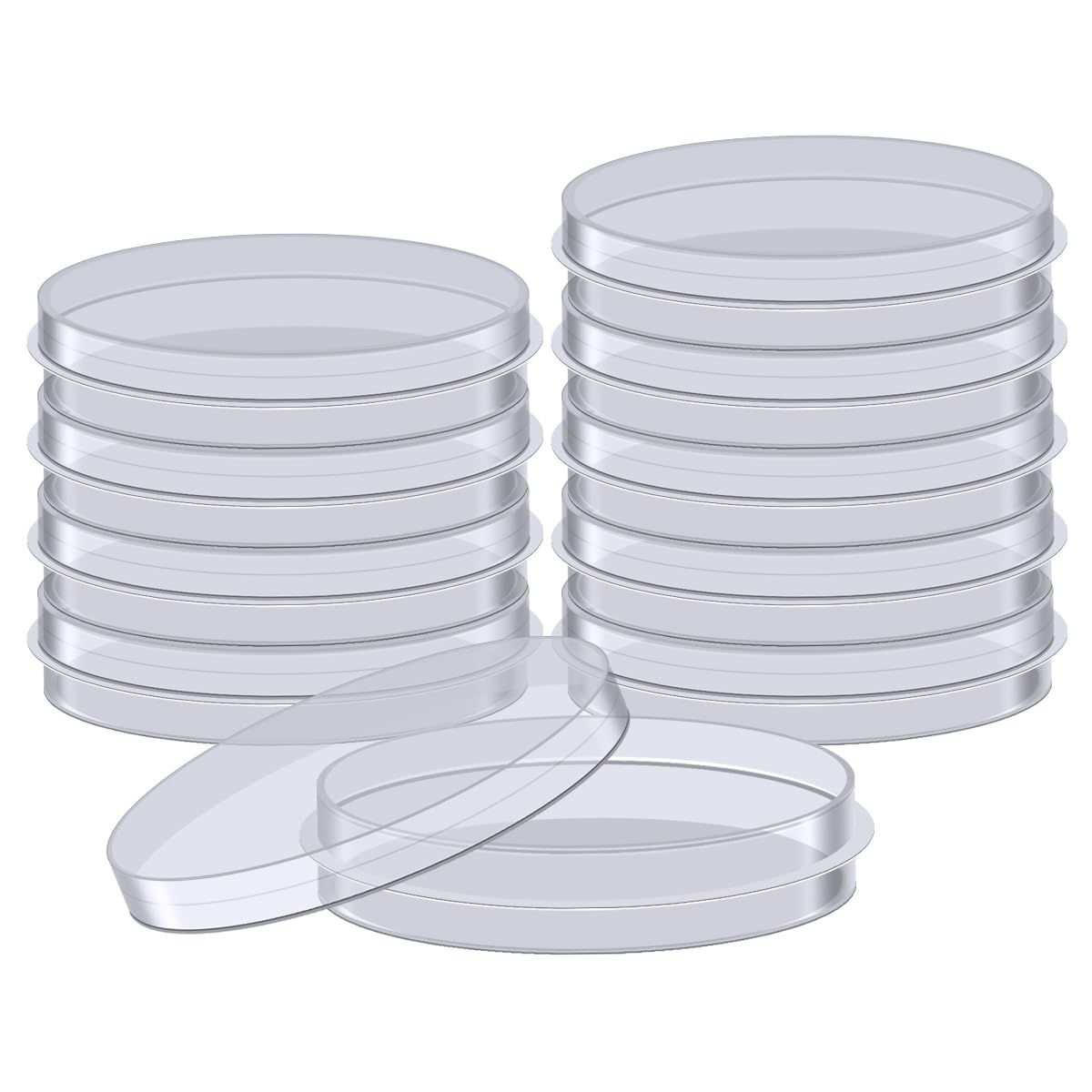 BIPEE 20pcs Sterile Plastic Petri Dishes with Lids 35x 12 mm Deep Clear Lab Petri Dishes Cell Culture Dishes for School Science Project, Lab Experiment, Biological Themed Party Supplies (20, 35mm)