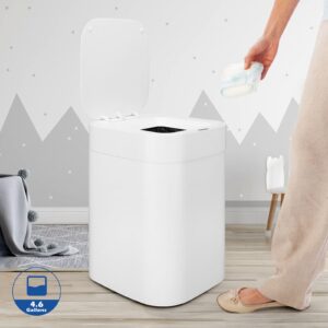 Automatic Trash can 4.6 gallons,Self-sealing&self-changing Smart Garbage can,Motion Sensor activated Rechargeable touchless with lid for Kitchen Bathroom Bedroom,with 6 refill Rings-150 bags