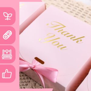 VGOODALL 20PCS Small Paper Gift Boxes, Thank You Gift Box Party Favor Box with Bow Ribbon Mini Candy Treat Box for Birthday Wedding Party Holiday Pink