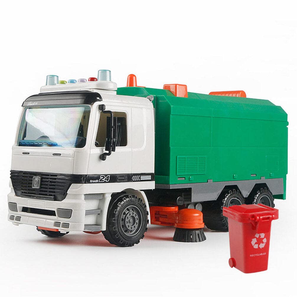 Happyyami 4Pcs Mini Recycling Trash Can Toys, Garbage Trucks Trash Cans, Mini Curbside Vehicle Garbage Bin, Garbage Classification Toys for Pencil Cup Desktop Organizer