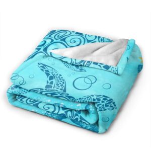 Homieblanket Sea Turtle Blanket for Boys Girls, Cute Sea Turtle Themed Design Printed Throw Blankets for Kids Lap, Chair Sofa, Warm Soft Cozy Blanket, 40"x 50"