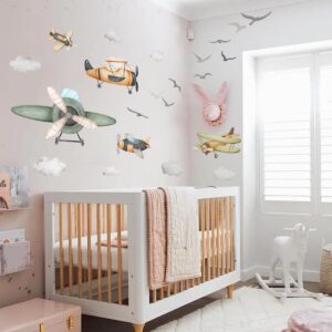 Airplane Wall Decal for Boys/Peel and Stick Boys Bedroom Wall Sticker/Can be Suitable for Kindergarten Nursery Boys Girls Bedroom Wall Decoration