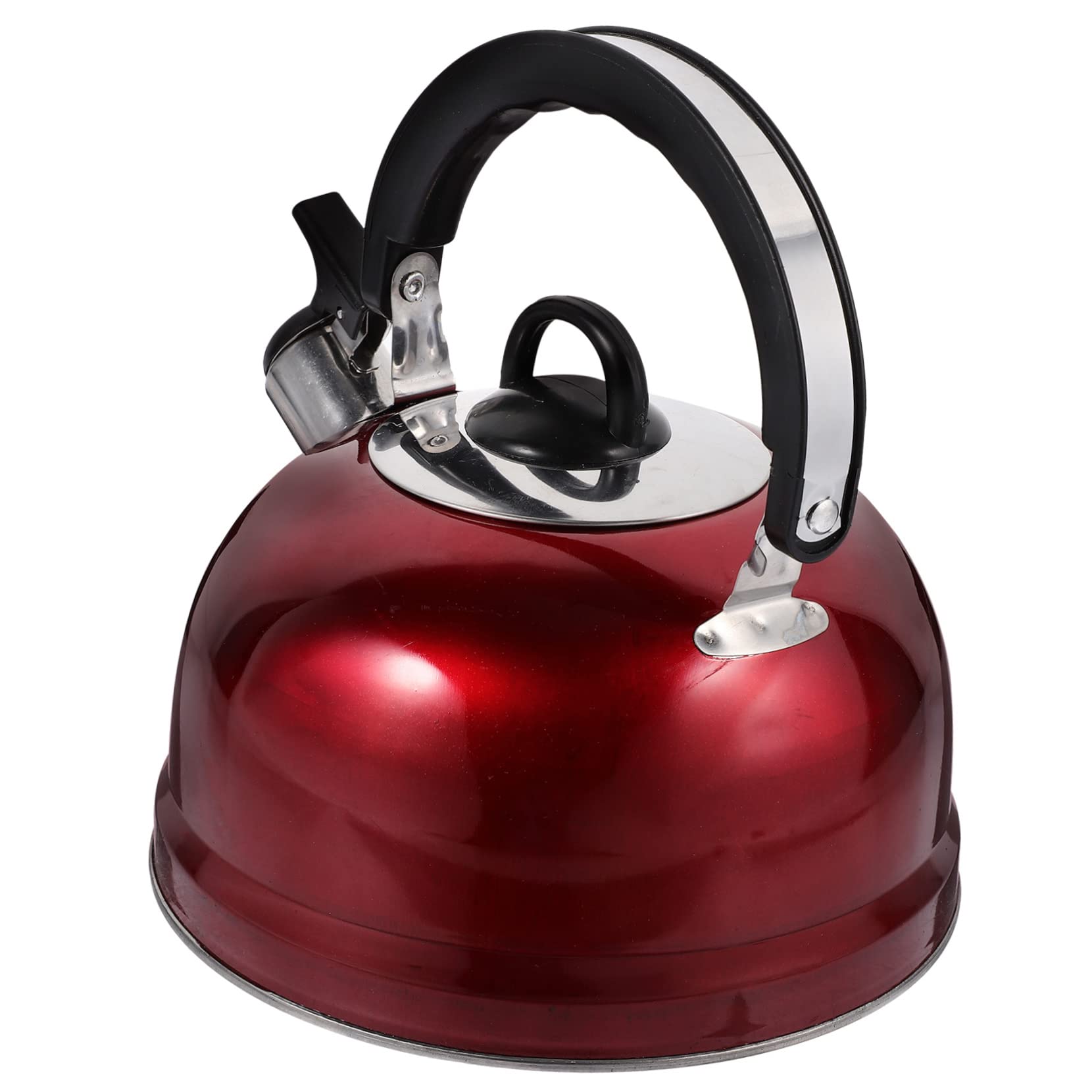 PRETYZOOM Whistling Buzzing Kettle Japanese Tea Kettle Stovetop Teapot Japanese Hemispherical Stove Teapots Espresso Machines Metal Large Teapot Red Classic Stainless Steel Blooming