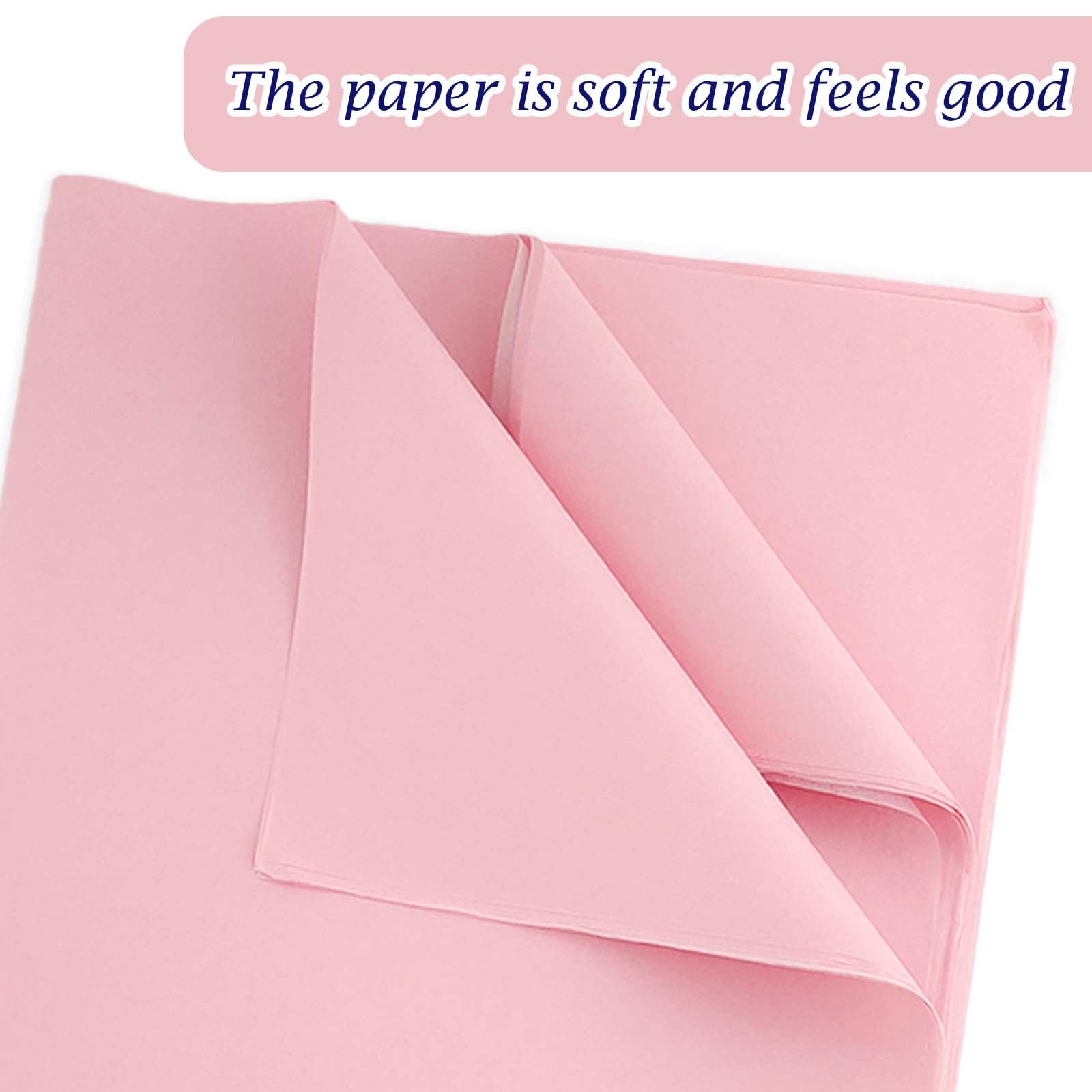 RINDOJIN 100 Sheets Pink Tissue Paper for Gift Bags 14 x 20 Inches Wrapping Tissue Paper Pink Wrapping Paper for Gift Packaging Filler Art Crafts Wedding Birthday Gift Wrapping Paper