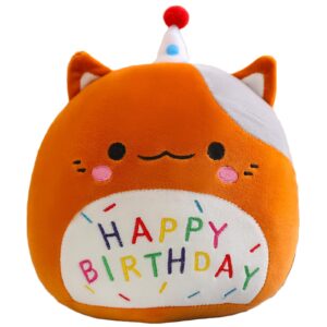 litence birthday cat plush pillow cute cat stuffed animals toy kawaii cat plushies doll gifts for kids home decor, 10inch