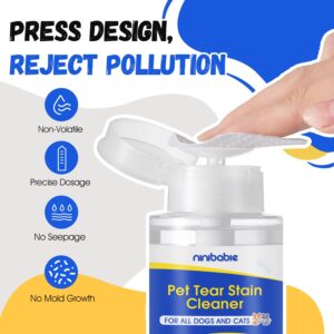 Ninibabie Tear Stain Cleaner for Dogs and Cats,Gently Remove Tear Stain,Eye Debris,Mucus Secretions with 200Pcs Eye Dry Wipes,Eye Cleaner Dry Pads,Not Easily Evaporated