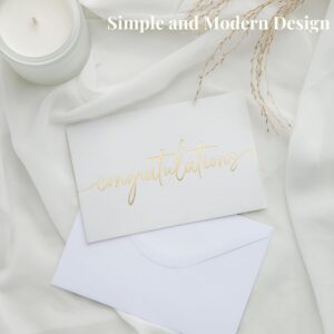 Congratulations Cards with Envelopes and Matching Stickers, Matte Gold Foil Design - Bulk Pack of 20, 4x6 Inch Minimalistic - Suitable for Business, Graduation, Weddings and Milestone Celebrations