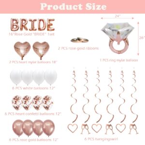 Concico Bridal Shower Decorations Party Supplies Set of Bride to be Photo Banner, Balloons, Hanging Swirls for Bridal Shower/Bachelorette Party decor