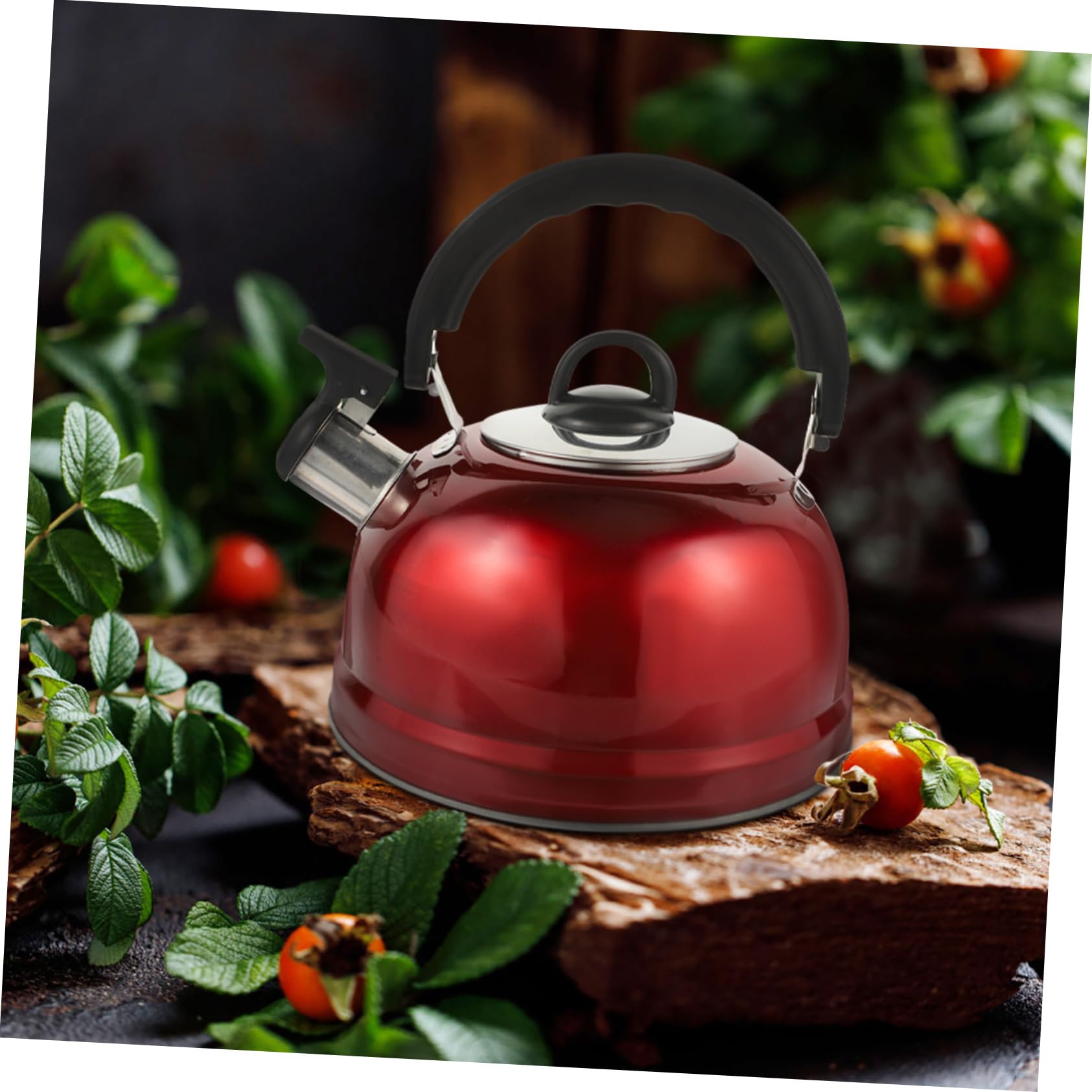 PRETYZOOM Whistling Buzzing Kettle Japanese Tea Kettle Stovetop Teapot Japanese Hemispherical Stove Teapots Espresso Machines Metal Large Teapot Red Classic Stainless Steel Blooming