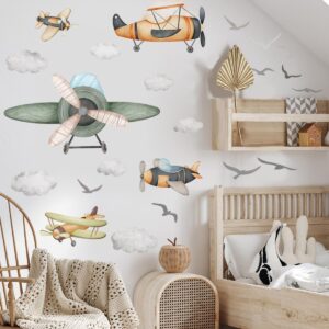 Airplane Wall Decal for Boys/Peel and Stick Boys Bedroom Wall Sticker/Can be Suitable for Kindergarten Nursery Boys Girls Bedroom Wall Decoration