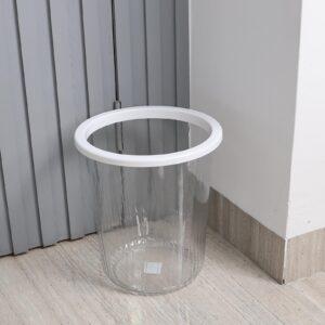 Julyeen 4 Packs Round Plastic Trash Can, 2.5 Gallon Clear Wastebasket Basket Bin for Bathroom, Bedroom, Kitchen