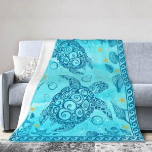 Homieblanket Sea Turtle Blanket for Boys Girls, Cute Sea Turtle Themed Design Printed Throw Blankets for Kids Lap, Chair Sofa, Warm Soft Cozy Blanket, 40"x 50"