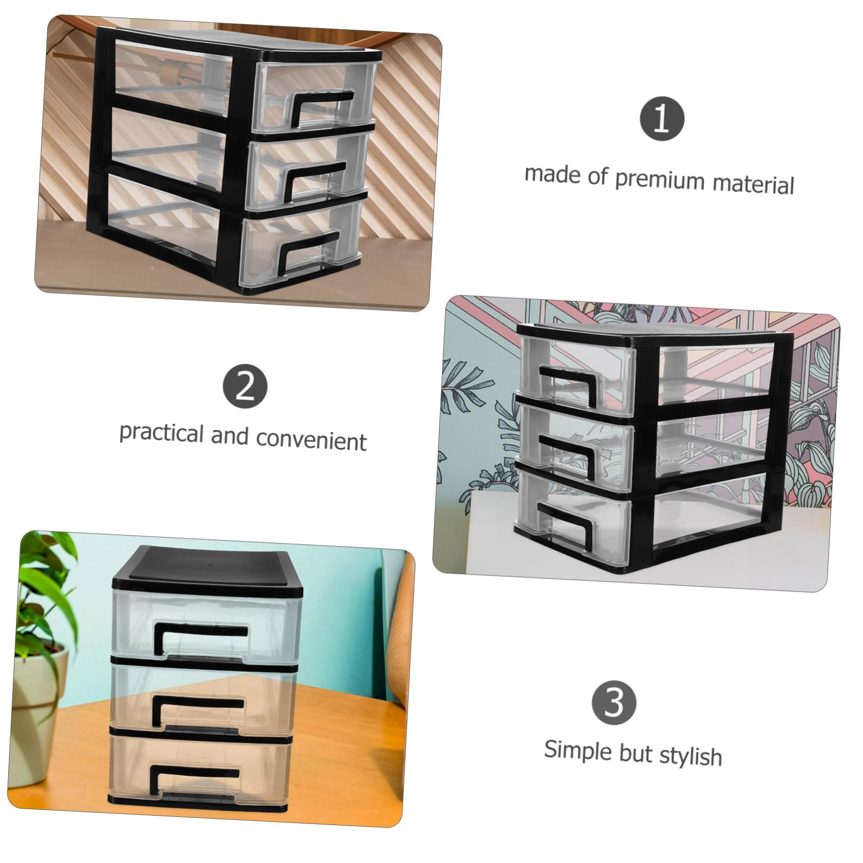 PRETYZOOM 2pcs Drawer Type Closet Multi-Layer Storage Shelf Storage Cabinet