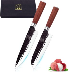 chefhoablorn kitchen knife set 2 piece high carbon stainless steel professional chef knife set with ultra sharp blade