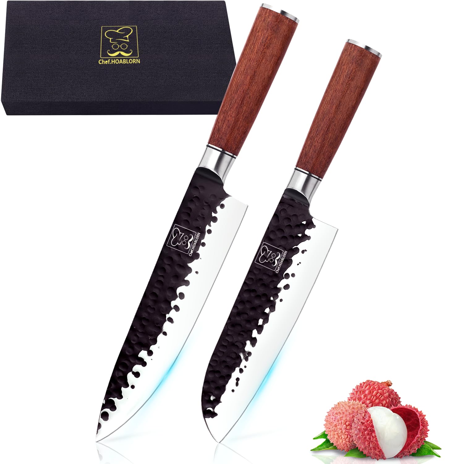 ChefHoablorn Kitchen Knife Set 2 Piece High Carbon Stainless Steel Professional Chef Knife Set with Ultra Sharp Blade