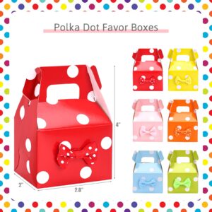 HONEYGIFTS 30PCS Polka Dot Favor Boxes, Gable Treat Boxes Small Candy Boxes Colorful Polka Dot Boxes Party Supplies for Kids Snacks Candy Birthday Party Wedding