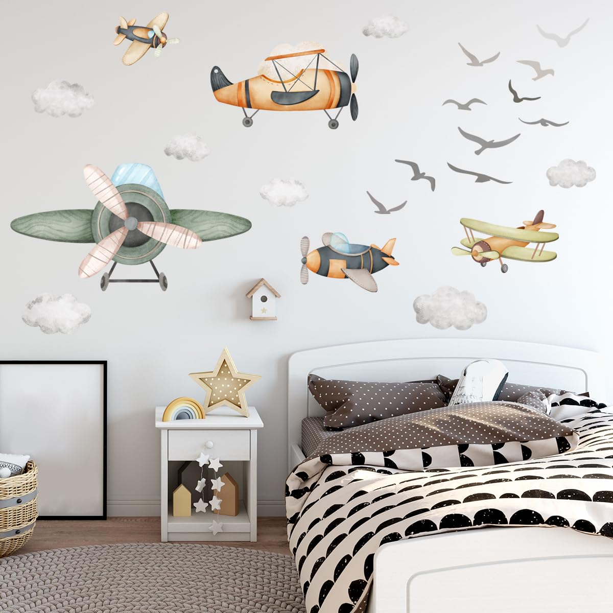 Airplane Wall Decal for Boys/Peel and Stick Boys Bedroom Wall Sticker/Can be Suitable for Kindergarten Nursery Boys Girls Bedroom Wall Decoration