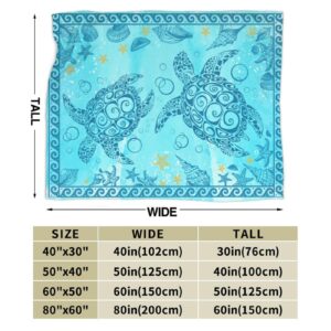 Homieblanket Sea Turtle Blanket for Boys Girls, Cute Sea Turtle Themed Design Printed Throw Blankets for Kids Lap, Chair Sofa, Warm Soft Cozy Blanket, 40"x 50"