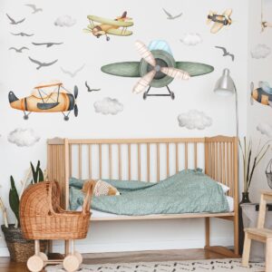 Airplane Wall Decal for Boys/Peel and Stick Boys Bedroom Wall Sticker/Can be Suitable for Kindergarten Nursery Boys Girls Bedroom Wall Decoration