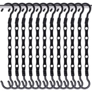 hakday 12pcs space saving hangers, magic hangers closet organizers and storage 5 holes sturdy cascading hangers for college dorm room black